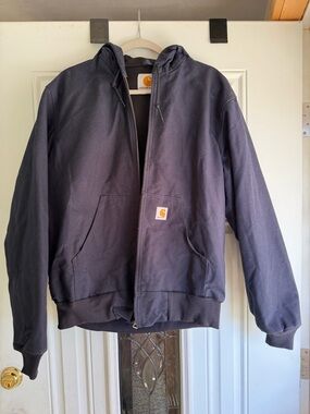 Carhartt Men’s Dark Navy Hooded Zip Work Jacket